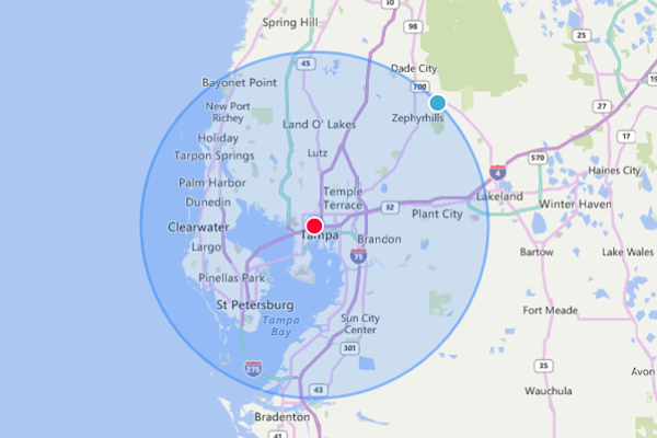 Water Damage Services in Lakeland and Tampa Bay Area Lakeland Water Damage Service Area Map - Tampa Bay Florida
